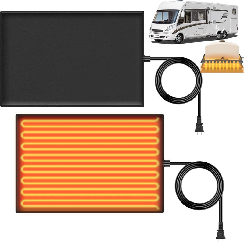 DZGKGM RV Tank Heater, RV Tank Heater Pad, 120V RV Water Holding Tank Heater for Fresh Water, Grey Water, PVC Waterproof Material with Overheat Protection Sensor (12" X 18", 2 Pack) - Image 1